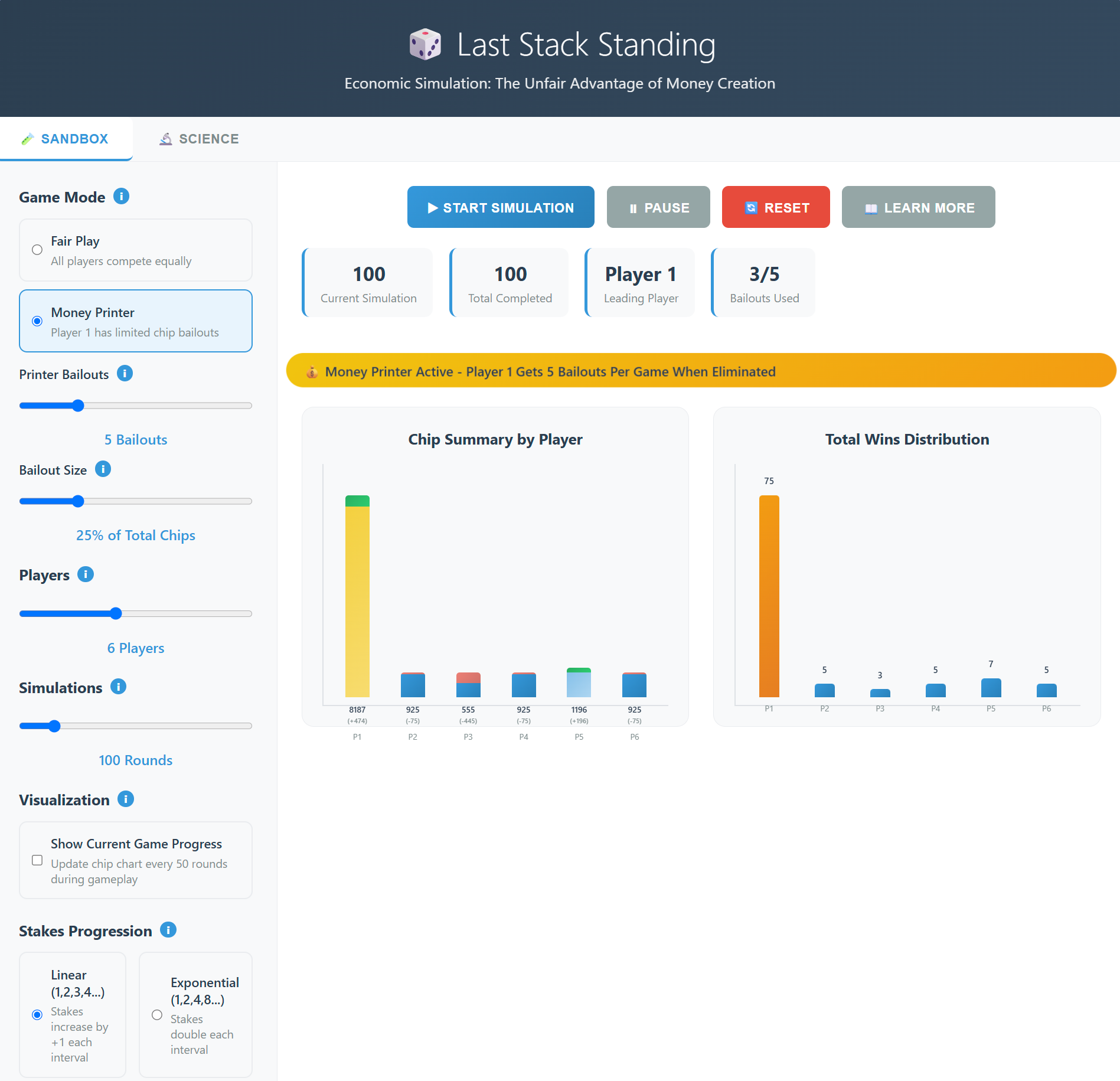 Last Stack Standing - Money Printer Simulation