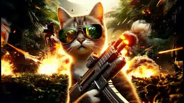 Commando Cat in Battle